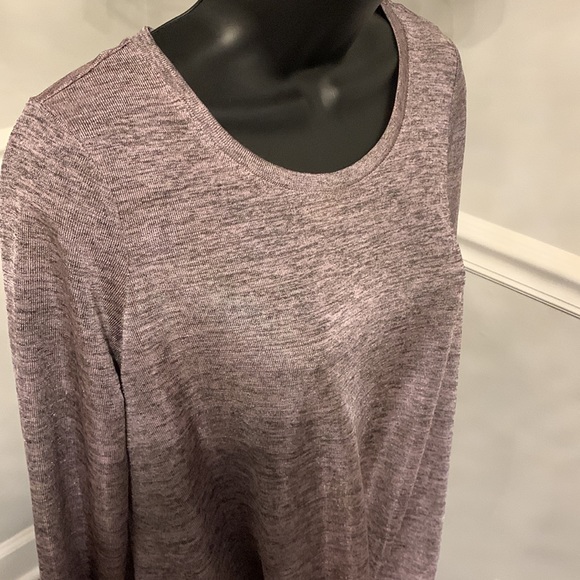 June and Delaney Lavender Marled Knot Front Tunic Size S - Picture 2 of 7